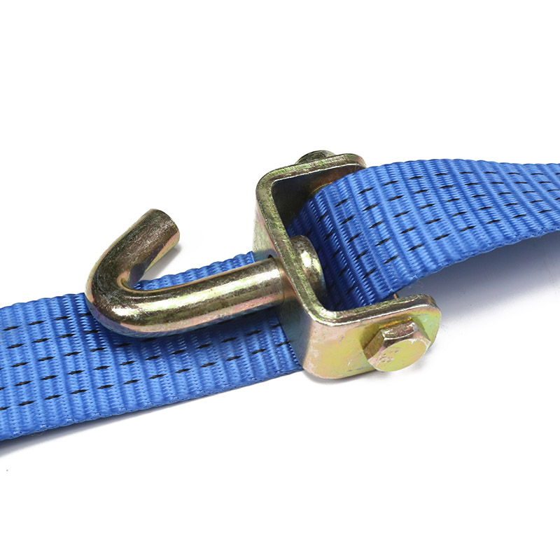 A 2 hüvelykes nagy teherbírású Ratchet Strap forgó kampók és gumiblokkok